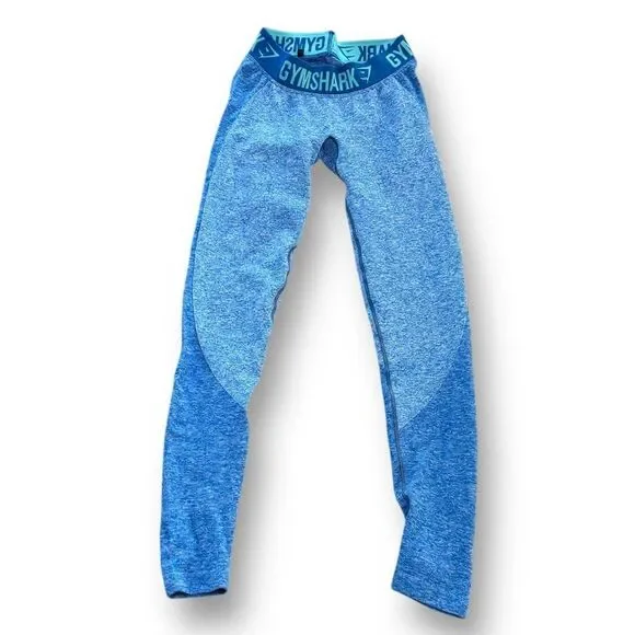 Gymshark Flex Dry Seamless Legging Blueberry Marl/Marine Blue Women's Size XS - Picture 2 of 11